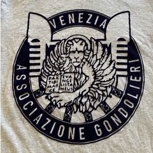 Emilio Ceccato Graphic T-Shirt Mens Medium Gray Venezia Associazione Gondolieri